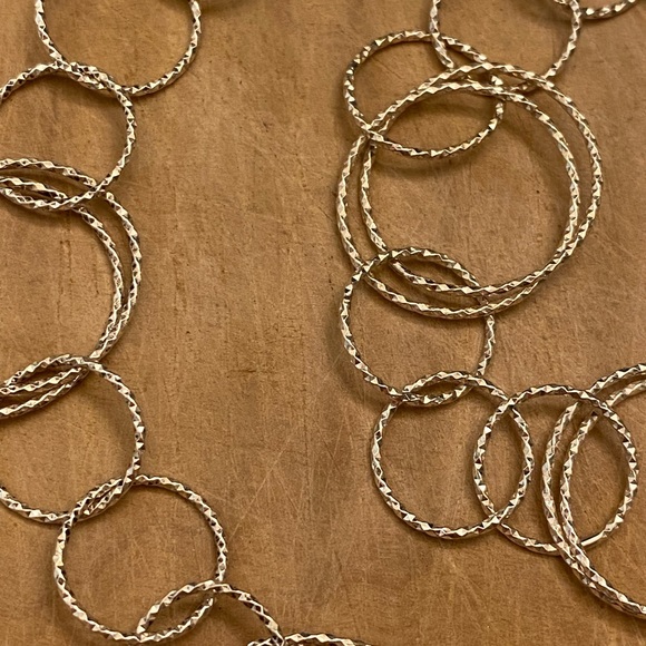 Gorgeous and long vintage 925 sterling silver interlocking circles necklace - Picture 3 of 13